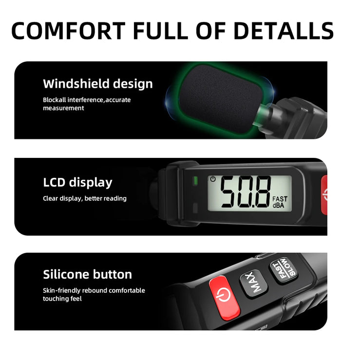 MASTFUYI FY8862 Sound Level Metre – A‑Weighted 30–130 dB Decibel Meter