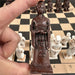 Large 43cm (16.93in) Imitation Terracotta Army Plastic Chess Set with Aged Leather-Effect Board