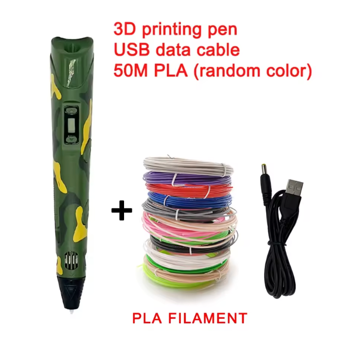 3D Drawing Printing Pen - LCD Screen + 3 Meters of PLA 1.75mm Filament, Kids Creative Toy - Perfect for DIY, Christmas, Birthday Gifts for Children