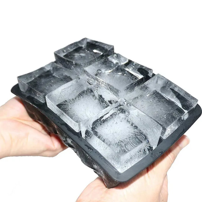 Food Grade Silicone Ice Tray Mold - 4/6/8/15 Grid Large Ice Cube Square DIY Ice Blocks Maker - Ideal for Homemade Bar Pub Wine Ice Blocks