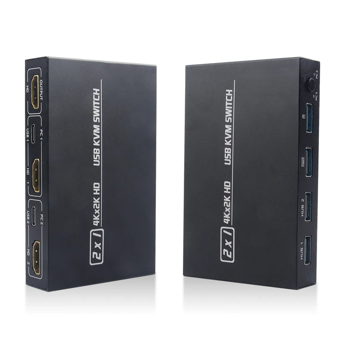 4K HDMI KVM Switch — 2-Host USB & HDMI, Share Monitor, Keyboard & Mouse