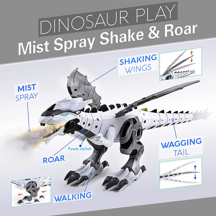 Large Size 47cm - Electronic Walking Dinosaur Toy with Roaring and Flashing Lights - Ideal Educational Game Machine Present for Kids