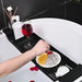 Extendable Bathtub Tray – Retractable Bath Shelf & Towel Holder (White/Black)