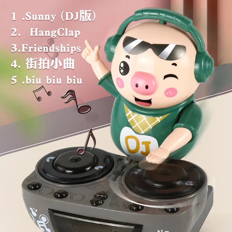 DJ Rock Robot Pig - Electric Light Music Dancing Toy with Waddles Motion - Perfect Gift for Christmas or Thanksgiving for Babies