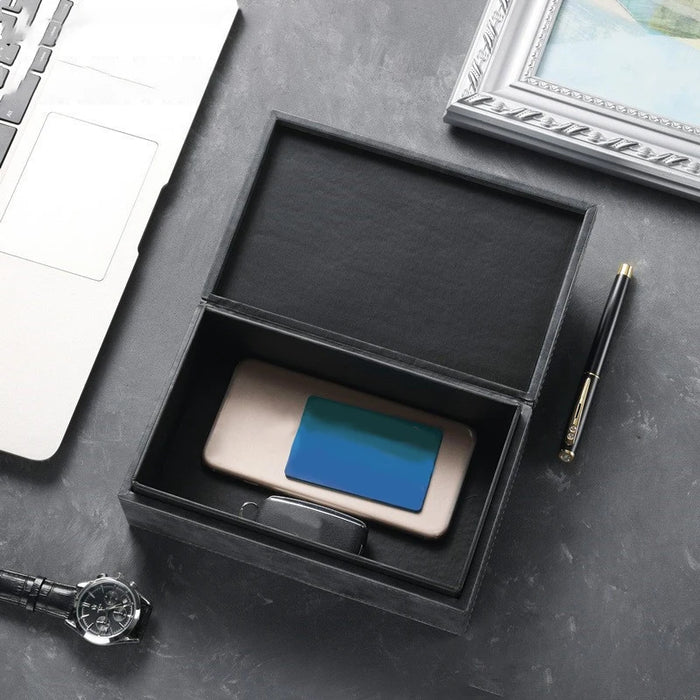PU Leather Faraday Box for Car Keys – RFID Signal‑Blocking Key Fob Protector