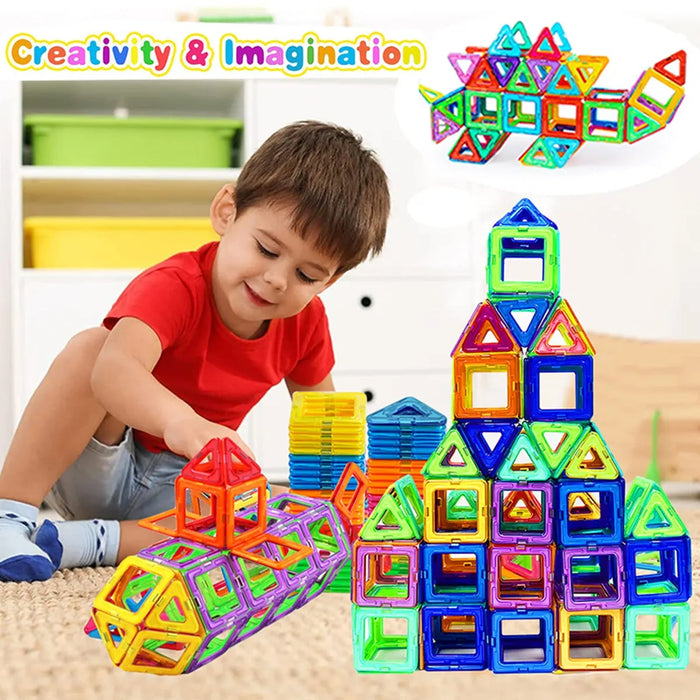 Magnetic DIY Building Blocks - Big And Mini Sizes, Designer Construction Set for Kids - Ideal Keepsake Gift for Children's Creative Play
