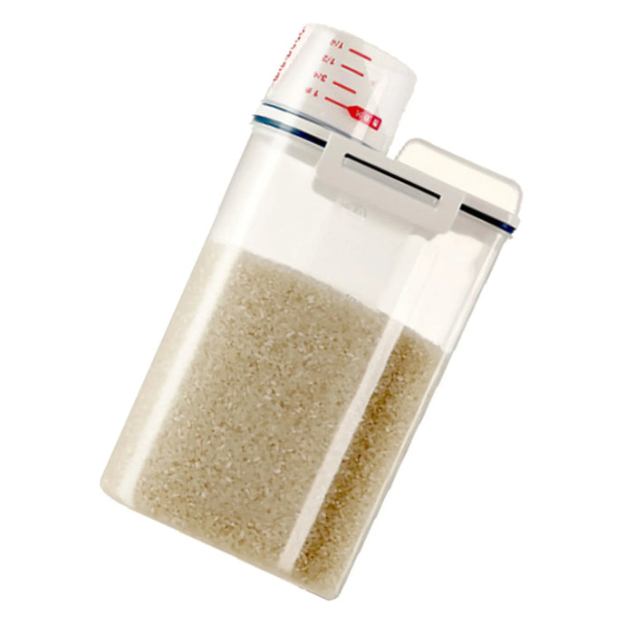 Airtight Rice Storage Container with Clear Scale — Double-Sealed for Cereal, Flour & Rice