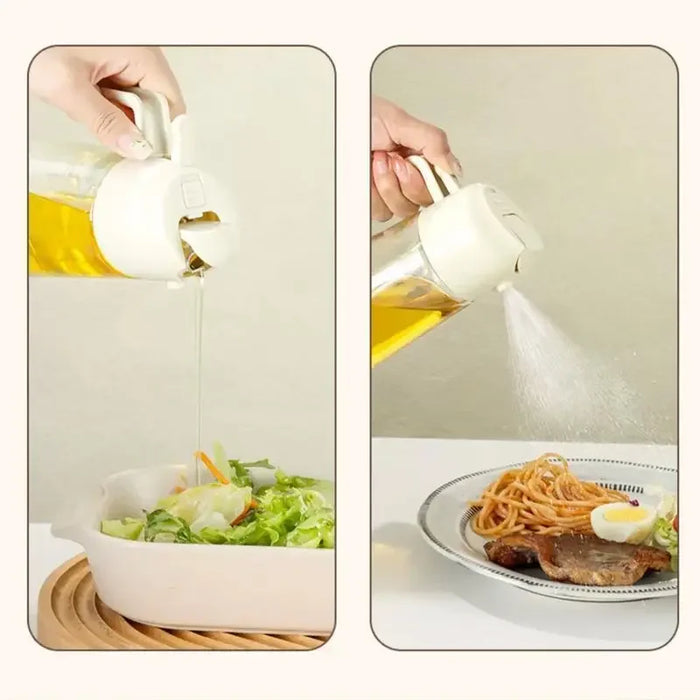500ml Oil Spray Bottle & Cruet – Refillable Oil Dispenser for Kitchen and BBQ