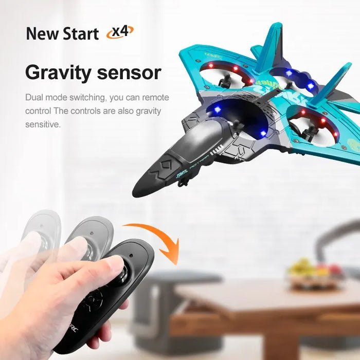 V17 RC - 2.4G Remote Control Fighter Plane with EPP Foam, Glider and Drone Functionality - Ideal Hobby Toy for Kids