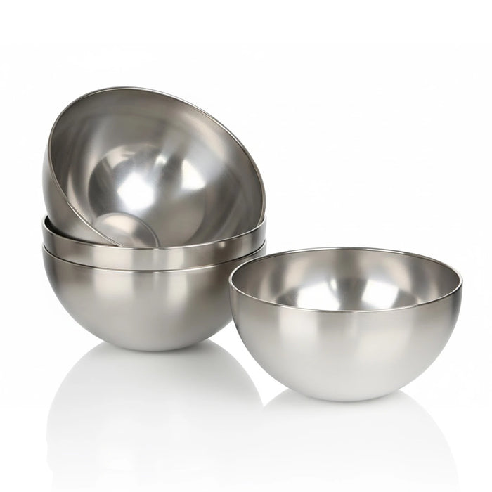 TastyWay Stainless Steel Bowls — S, M, L Vintage Silver Mixing & Serving Set