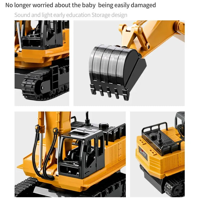 RC Excavator Dumper Car - 2.4G Remote Control Engineering Crawler Truck Toy - Ideal Christmas Gift for Boys and Kids