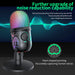 USB Gaming Condenser Microphone with Headphone Jack, LED & Noise Reduction