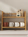 2-Tier Bamboo Spice Rack - Foldable Kitchen Counter & Cupboard Organiser