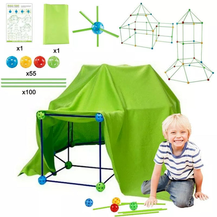 3D Magination Construction Fort - Building Castles, Tunnels, Tents, Play House Assemble Toys - Ideal Kid's Gift for Cultivating Creativity and DIY Skills