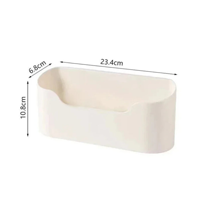 Wall-Mounted Adhesive Storage Rack – Single-Tier PP Organiser for Kitchen & Bathroom