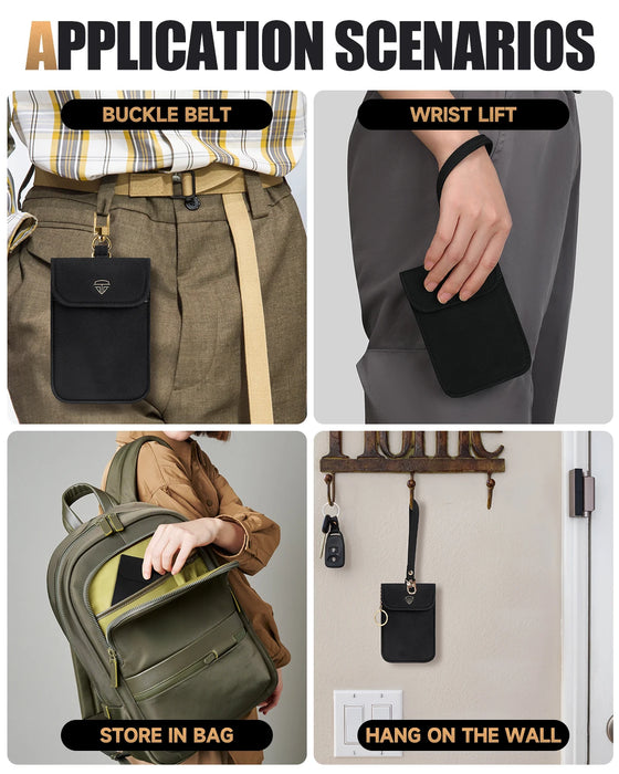 Faraday Key Pouch – RFID Shielding Key Fob Case with Wrist Strap
