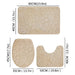 3-piece Microfibre Bath Mat Set — Absorbent, Non-slip, Stone Pattern