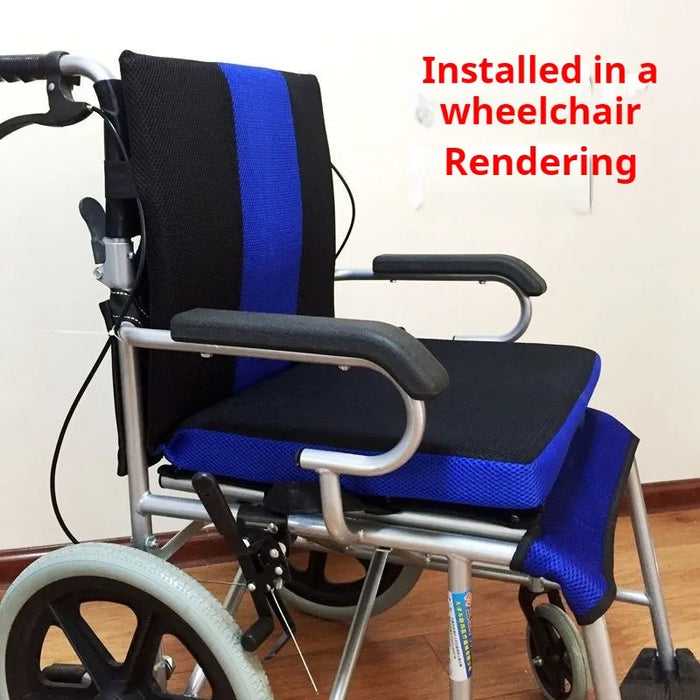 Wheelchair Backrest Cushion — Breathable, Slip-Resistant Posture Support (45×41×5cm, Blue)