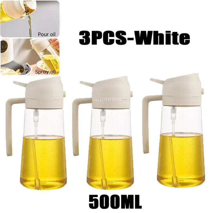 500ml Oil Spray Bottle & Cruet – Refillable Oil Dispenser for Kitchen and BBQ