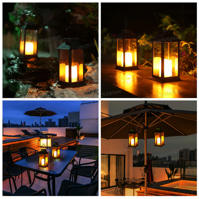Neoglint Solar Lantern Lights Model - LED Flameless Candle Garden Decorative Lighting - Perfect for Outdoor Events, Backyard Parties and Tablescape Decorations
