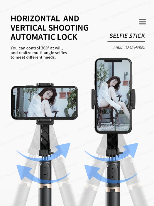 Q08 Handheld Gimbal Stabiliser & Selfie Stick with Bluetooth Remote for Smartphones