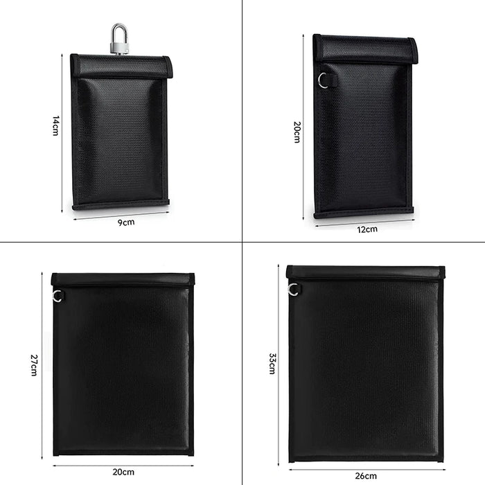 RFID & RF Signal Blocking Faraday Pouch — Waterproof, Fireproof Phone and Key Shield