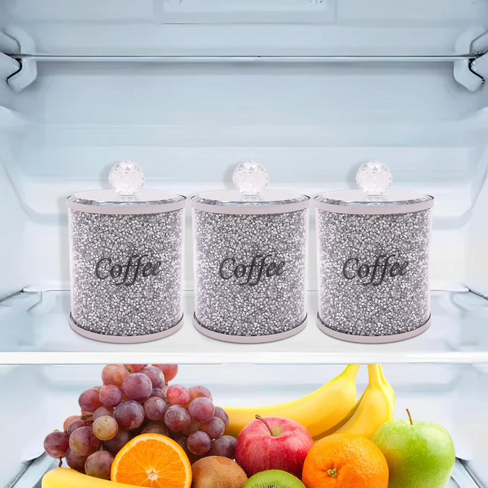 3-Piece Glass Canister Set with Stainless Steel Lids — Airtight Food Storage (10 x 14cm)