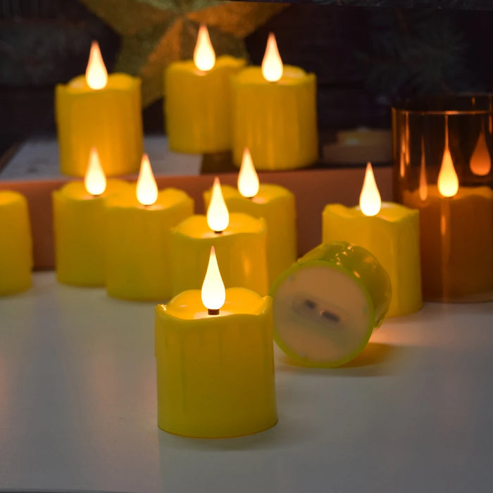Rechargeable Waterproof LED Tea Lights with Remote Timer — Flameless Home & Wedding Candles