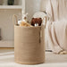 Large Tall Foldable Woven Storage Basket — Cotton-Rope Laundry Hamper