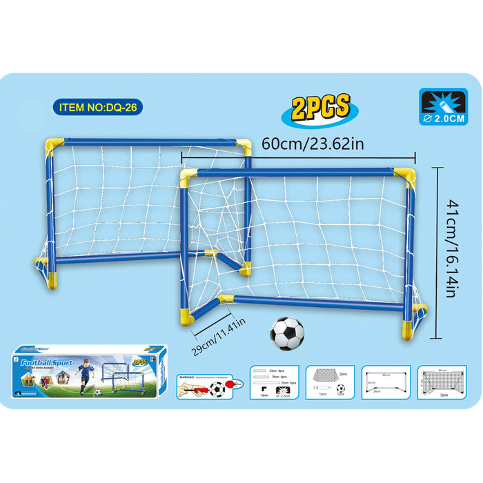 2-Pack Kids Football Goals with Ball — Portable Indoor & Outdoor Training Set