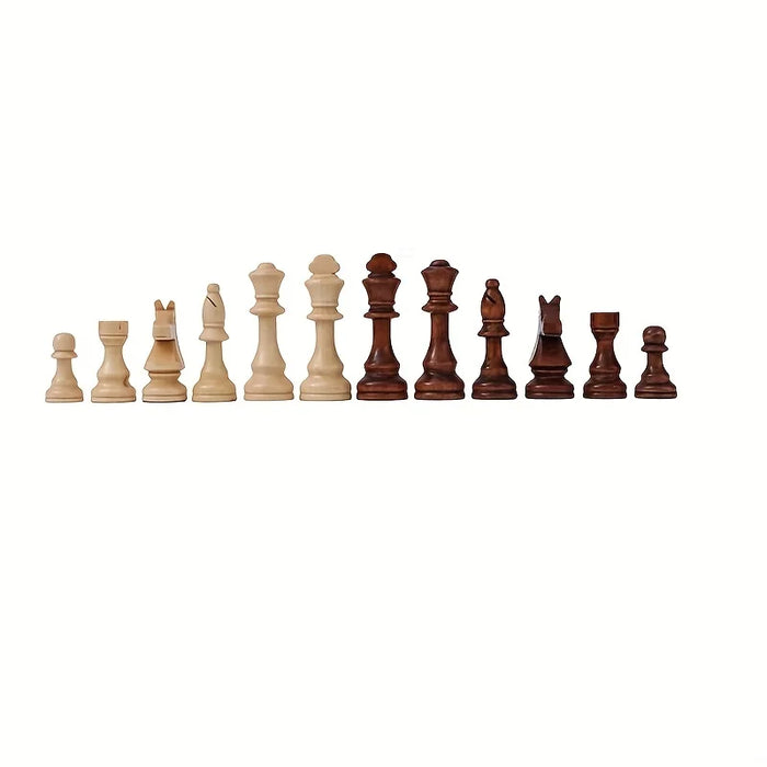 Wooden 32-Piece Chess Set — King 110mm with Leather Board, Gift for Teens & Adults