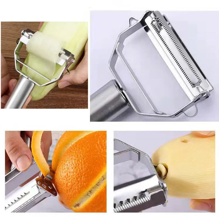Stainless Steel Vegetable Peeler - Multifunctional Kitchen Shredder for Fruit and Potatoes - Durable Household Tool for Carrot Peeling and Slicing