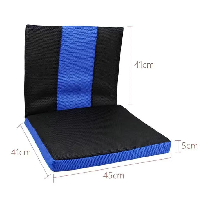 Wheelchair Backrest Cushion — Breathable, Slip-Resistant Posture Support (45×41×5cm, Blue)