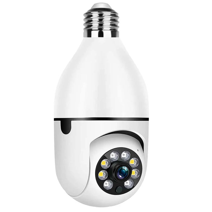 E27 WiFi Bulb Camera - 1080P Video Surveillance with Full Color Night Vision, Auto Tracking and Floodlight Feature - Ideal Indoor Monitor for Baby and Pet Safety