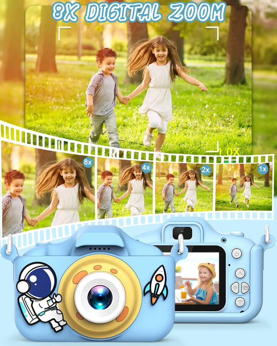 HD Dual Lens Digital Cartoon Kids Camera - 40MP Children's Mini Camera with 2 Inch Screen - Ideal Birthday or Christmas Gift For Boys and Girls