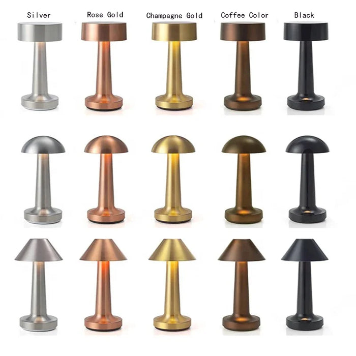 Retro LED Table Lamp - Rechargeable, Touch Sensor, Wireless Night Light for Bar & Coffee Table - Ideal for Restaurant and Living Room Decor Lighting