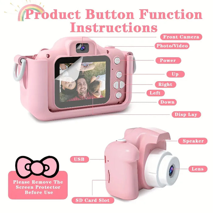 Mini Digital Camera for Kids - Portable Toy Camera with 32GB SD Card, Video Capability - Perfect Birthday Gift for Boys and Girls