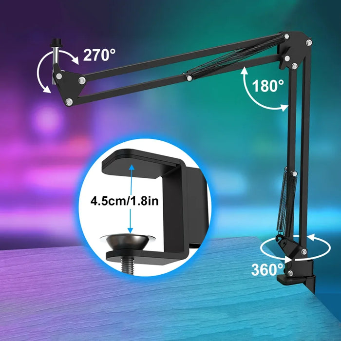 USB Cardioid Condenser Microphone Kit with Boom Arm — Streaming & Podcast Setup