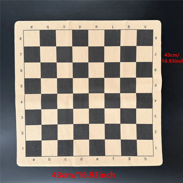 Large 43cm (16.93in) Imitation Terracotta Army Plastic Chess Set with Aged Leather-Effect Board
