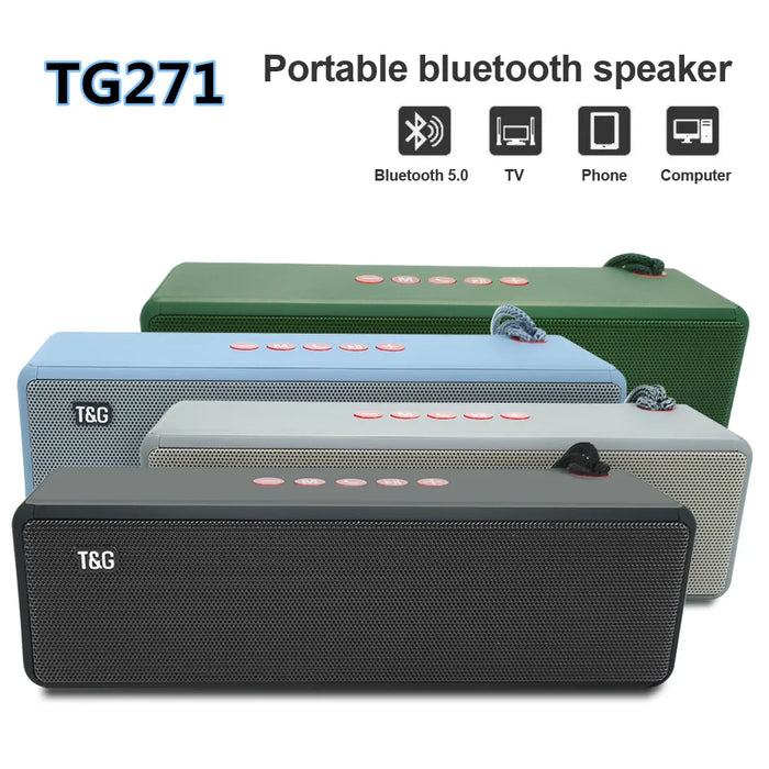 TG271 Bluetooth Speaker - 2400mAh Portable Wireless Speakers, Loudspeaker, Waterproof, Outdoor Bass Column, USB, TF, FM Sound Box - Designed for Outdoor Adventures and Music Enthusiasts