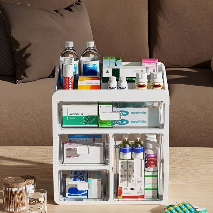 Drawer Medicine Storage Box — Large-capacity Multi-purpose Plastic Organiser (3 or 4 layers)
