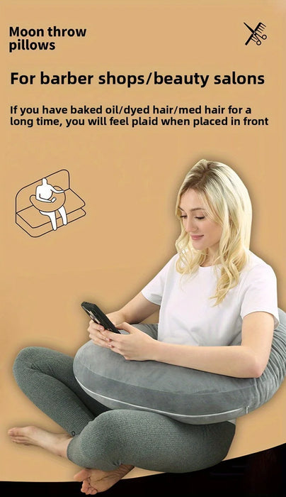 U‑Shape Reading & Gaming Cushion — Crochet Tatting Arm Support for TV, Desk & Travel