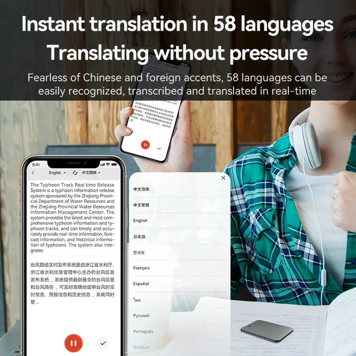 AI Voice Recorder with ChatGPT‑4 — 8–128GB, Call Recording, Transcription & Summaries