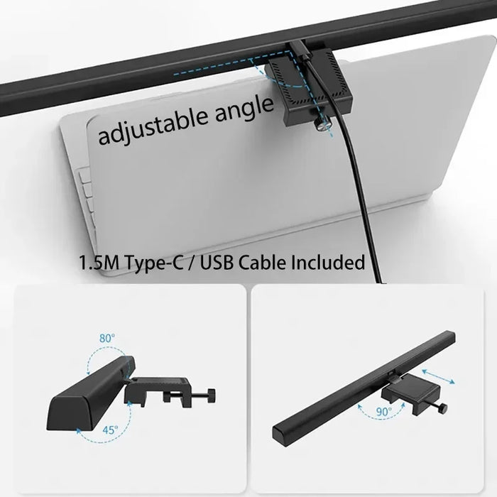 LED Monitor Light Bar — Dimmable 3‑Colour Reading Lamp