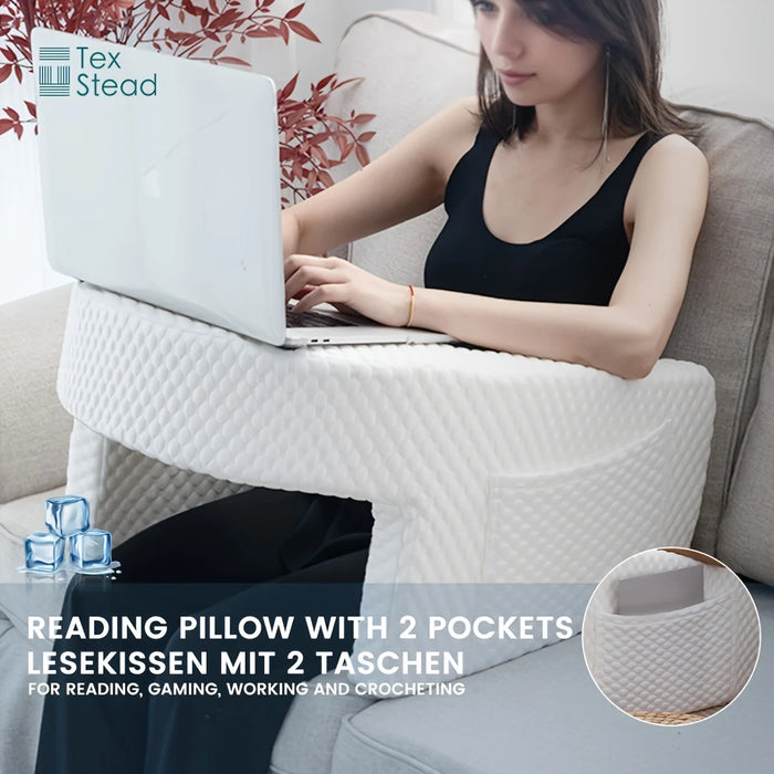 Reading Pillow for Gaming — Extra Large Memory Foam Armrest Bed Rest Pillow, 22.4×24×11.8in (1 pc)