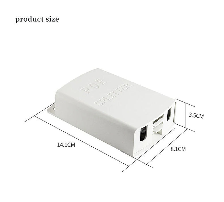 Waterproof Outdoor PoE Splitter 10/100Mbps — 48V to 12V (1.2A or 4A)