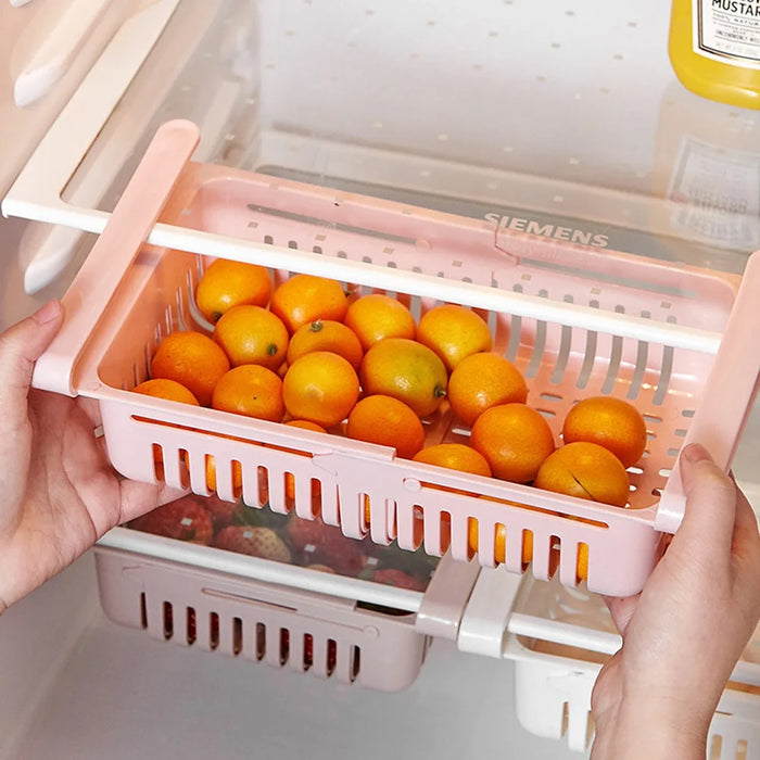 Hanging Fridge Drawer – Pull-Out Egg & Fruit Storage (PP Plastic, Adjustable)