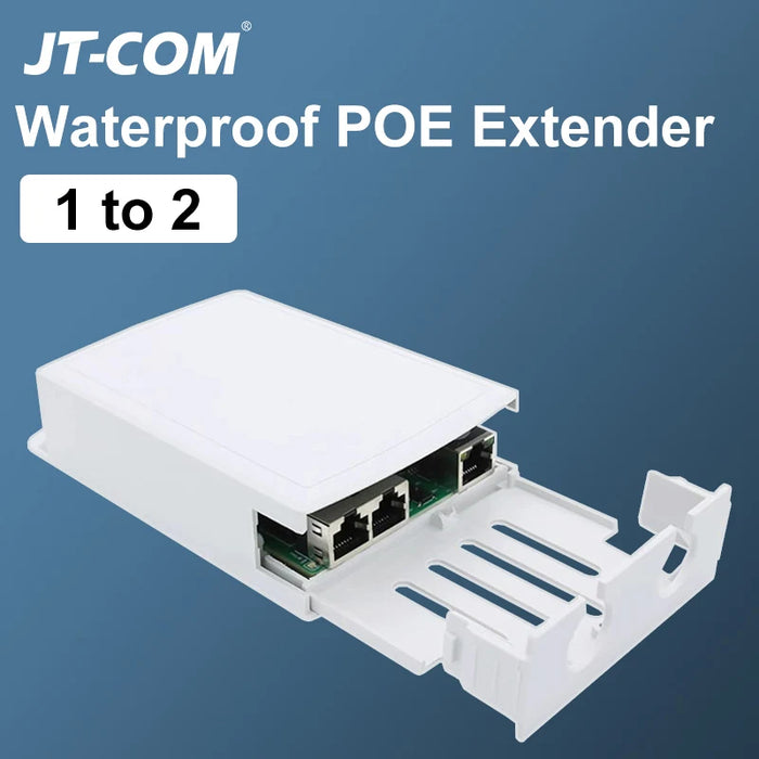 PoE Extender 1-in 2-out | IP67 Waterproof PoE Repeater, 500m Outdoor, 2‑Port PoE Adapter