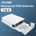PoE Extender 1-in 2-out | IP67 Waterproof PoE Repeater, 500m Outdoor, 2‑Port PoE Adapter