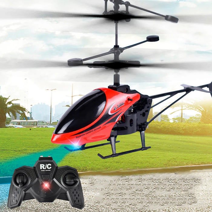 Children's Toy Helicopter - 3-Channel Gesture Control, Hanging Airplane, Remote Sensor, LED Lights, Durable Construction - Ideal for Young Aviators and Encouraging Physical Activity